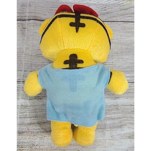 Benesse Shimajiro Hanachan Plush Tiger Cat Stuffed Animal Yellow Blue Anime 7" - Picture 4 of 6